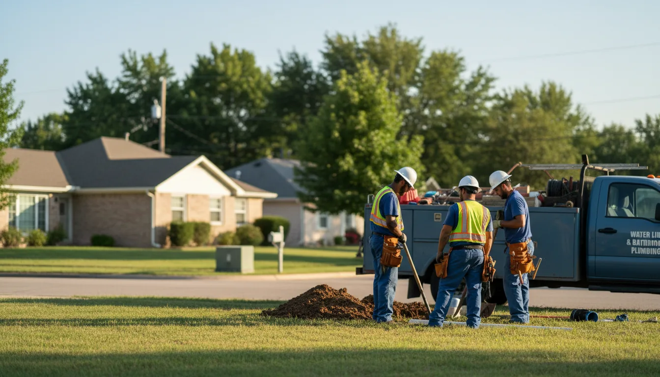 Residential water line and bathroom plumbing service in Wink, TX